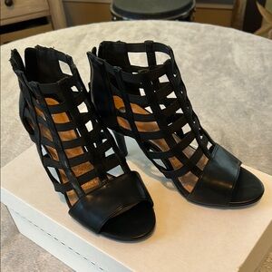 Black Strappy Heeled Sandals